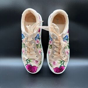 Blue by Betsey Johnson Floral Embroidered Sneakers
